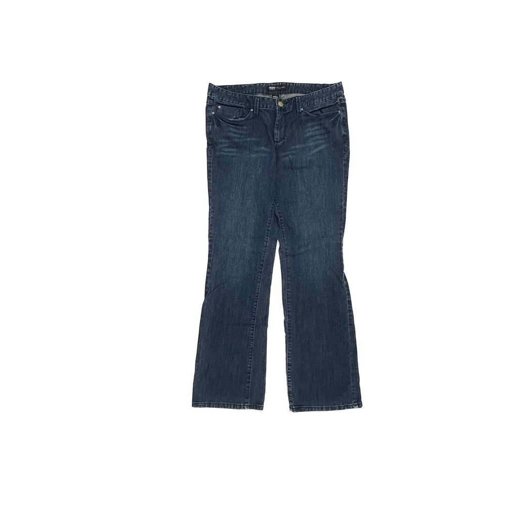 Mossimo Bootcut Jeans Womens 12 Dark Blue Premium Denim Mid Rise Stretch